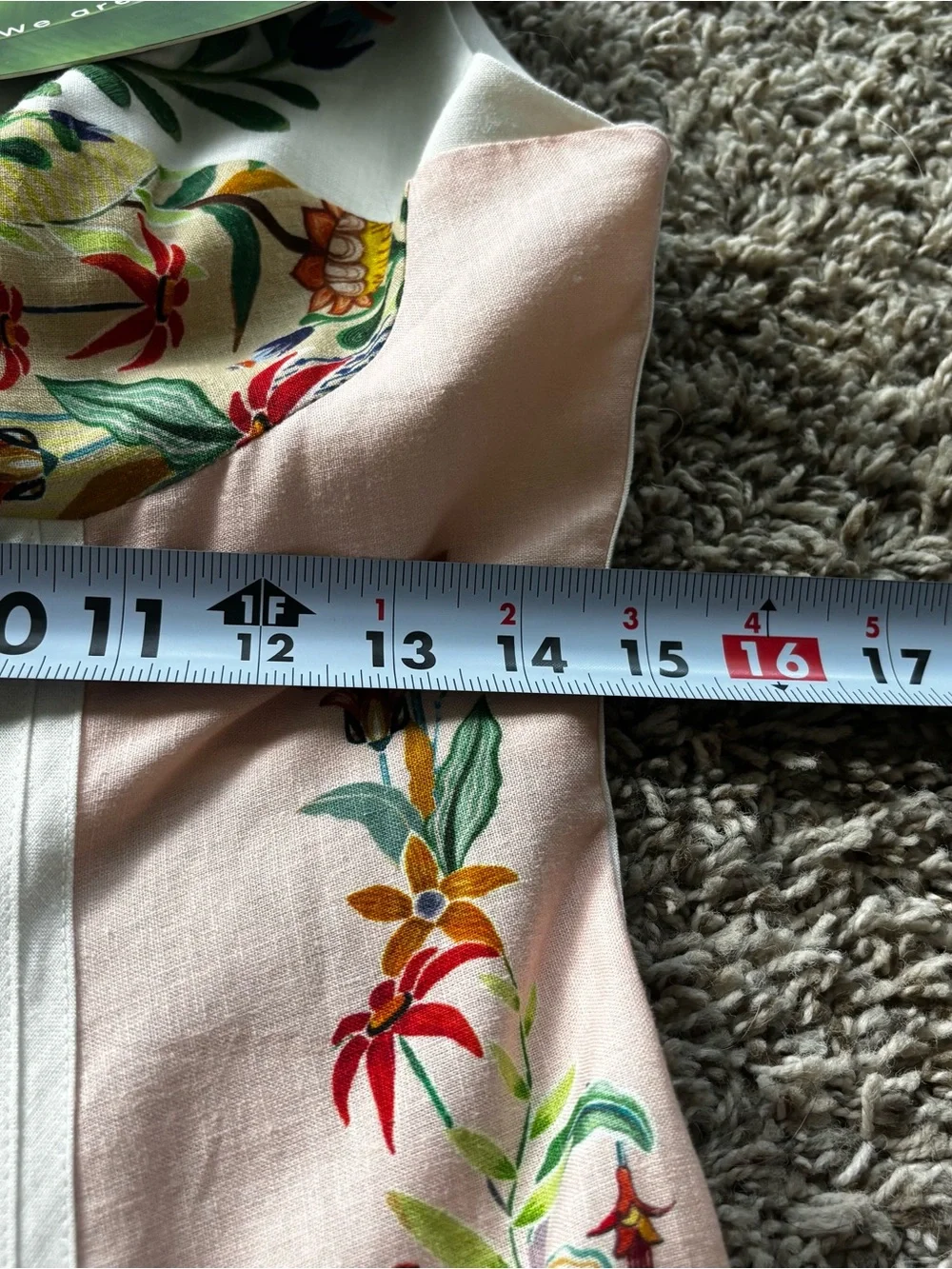 FARM Rio Yellow, Green and Cream Floral Panel Maxi Dress linen M - Picture 14 of 16